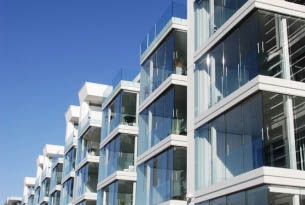 side view of condominium unit